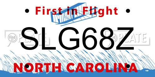 SLG68Z North Carolina License Plate