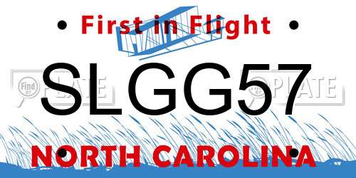 SLGG57 North Carolina License Plate