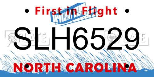SLH6529 North Carolina License Plate