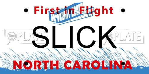 SLICK North Carolina License Plate