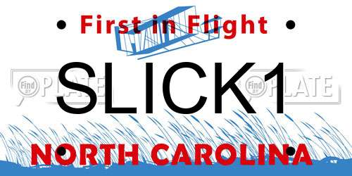 SLICK1 North Carolina License Plate