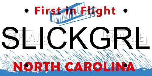 SLICKGRL North Carolina License Plate