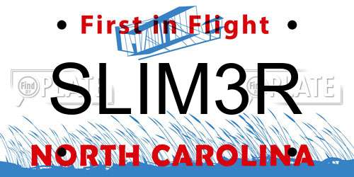 SLIM3R North Carolina License Plate