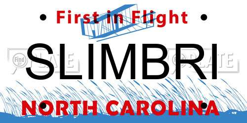 SLIMBRI North Carolina License Plate