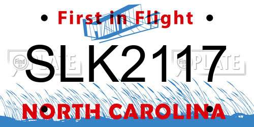 SLK2117 North Carolina License Plate