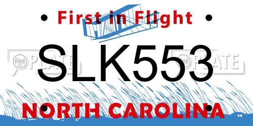SLK553 North Carolina License Plate