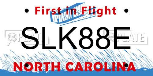 SLK88E North Carolina License Plate