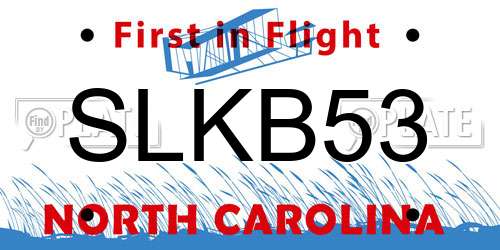 SLKB53 North Carolina License Plate