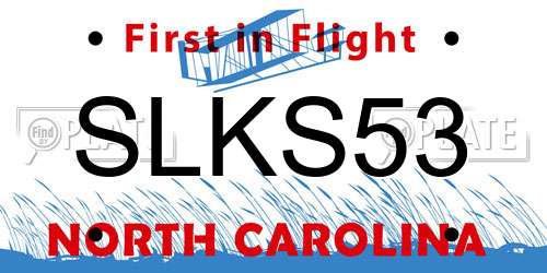 SLKS53 North Carolina License Plate