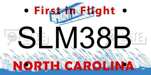 SLM38B North Carolina License Plate