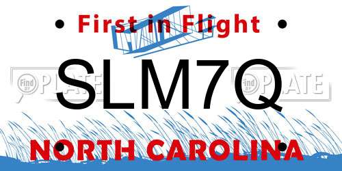 SLM7Q North Carolina License Plate
