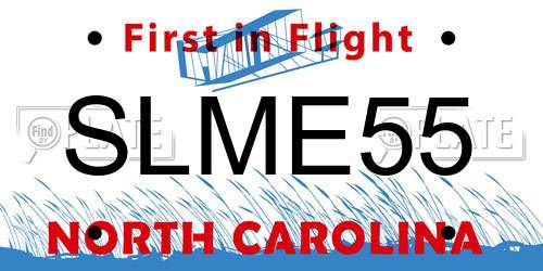 SLME55 North Carolina License Plate