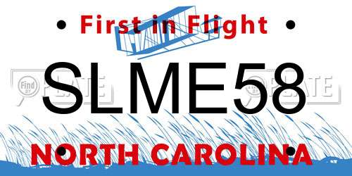SLME58 North Carolina License Plate