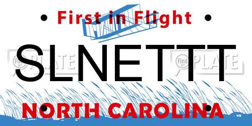 SLNETTT North Carolina License Plate