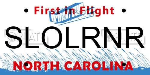 SLOLRNR North Carolina License Plate