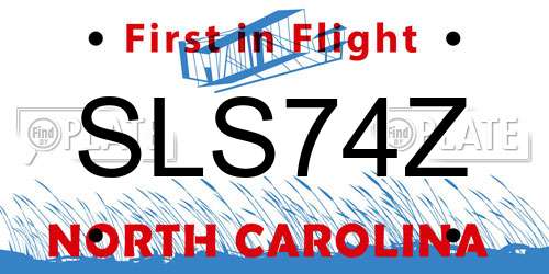 SLS74Z North Carolina License Plate