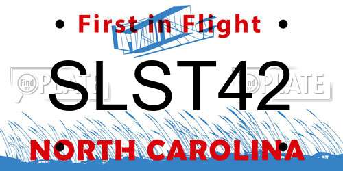 SLST42 North Carolina License Plate