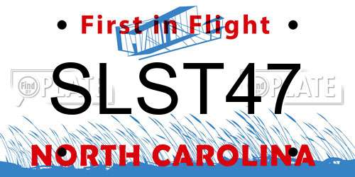 SLST47 North Carolina License Plate