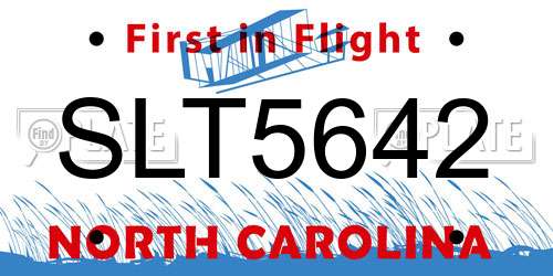 SLT5642 North Carolina License Plate