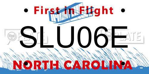 SLU06E North Carolina License Plate