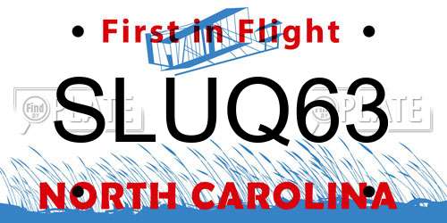 SLUQ63 North Carolina License Plate