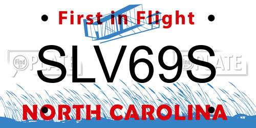 SLV69S North Carolina License Plate