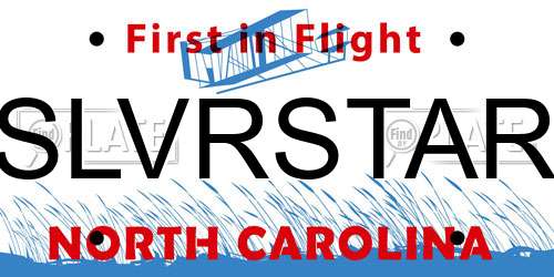 SLVRSTAR North Carolina License Plate