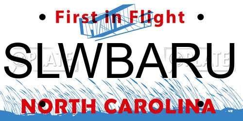SLWBARU North Carolina License Plate