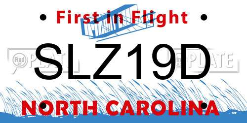 SLZ19D North Carolina License Plate