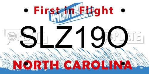 SLZ19O North Carolina License Plate