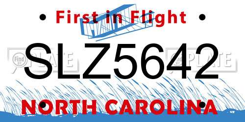 SLZ5642 North Carolina License Plate