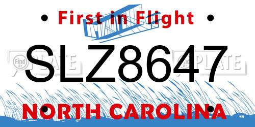 SLZ8647 North Carolina License Plate