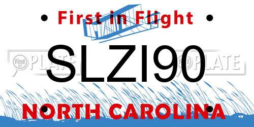 SLZI90 North Carolina License Plate