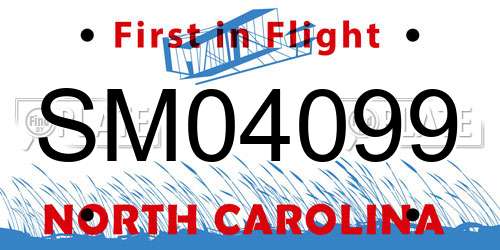 SM04099 North Carolina License Plate