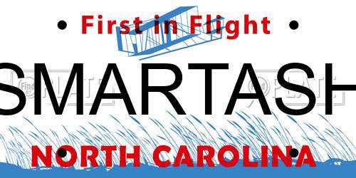 SMARTASH North Carolina License Plate