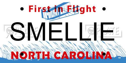 SMELLIE North Carolina License Plate