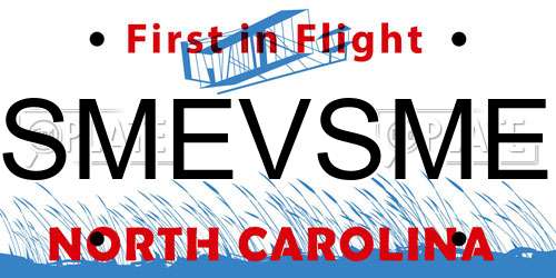 SMEVSME North Carolina License Plate
