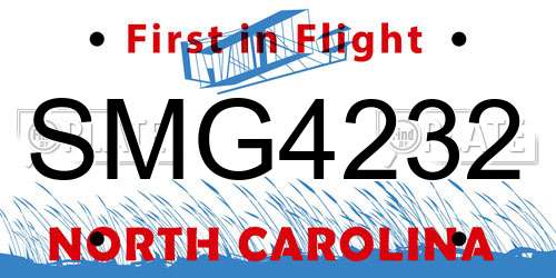 SMG4232 North Carolina License Plate