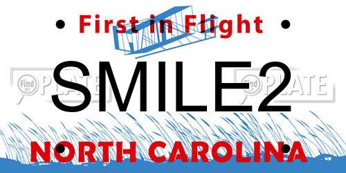 SMILE2 North Carolina License Plate