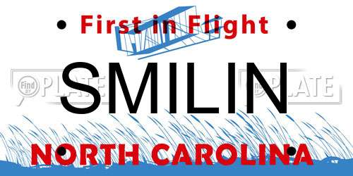 SMILIN North Carolina License Plate