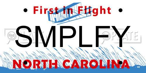 SMPLFY North Carolina License Plate