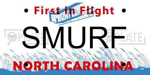 SMURF North Carolina License Plate