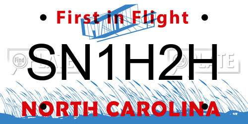 SN1H2H North Carolina License Plate