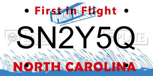 SN2Y5Q North Carolina License Plate