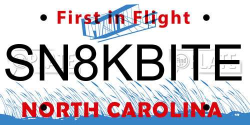 SN8KBITE North Carolina License Plate