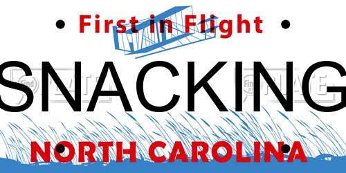 SNACKING North Carolina License Plate