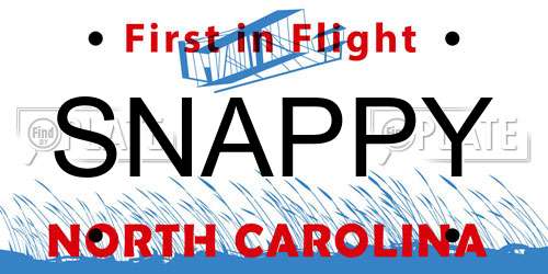 SNAPPY North Carolina License Plate