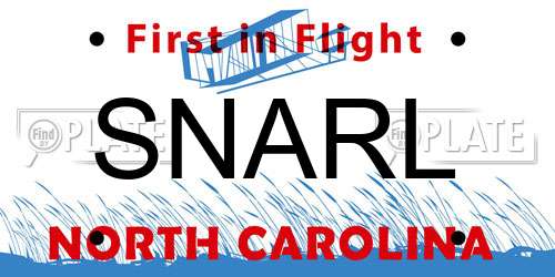 SNARL North Carolina License Plate
