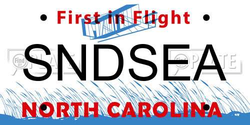 SNDSEA North Carolina License Plate