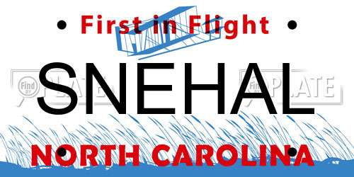 SNEHAL North Carolina License Plate